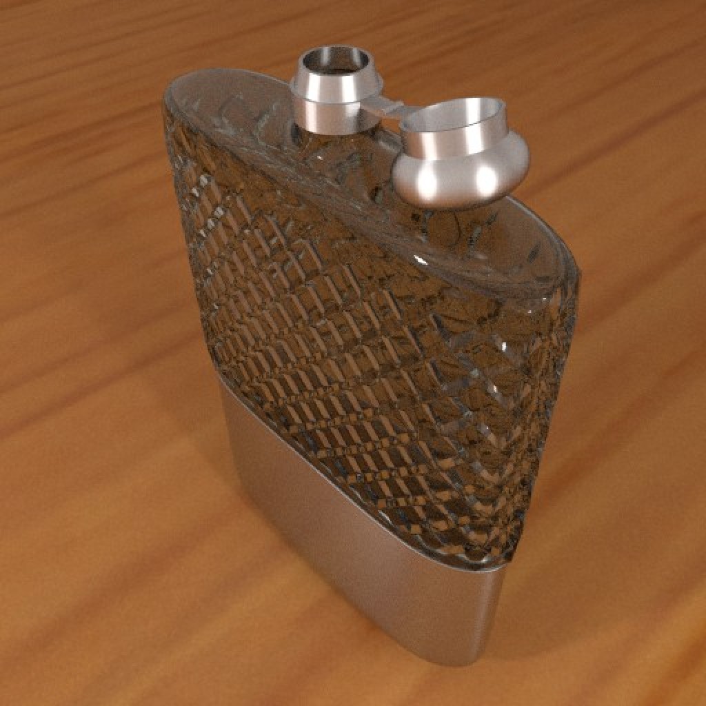 Hip flask in glass and silver preview image 2